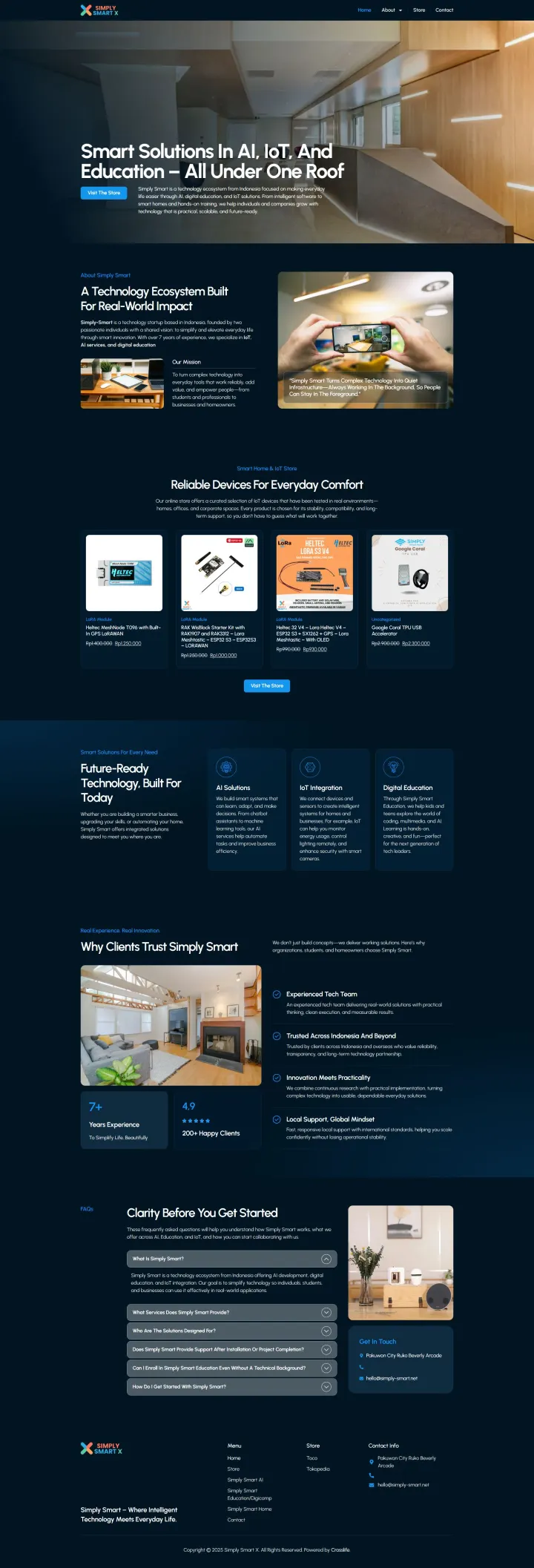 Halaman 1 website Simply Smart