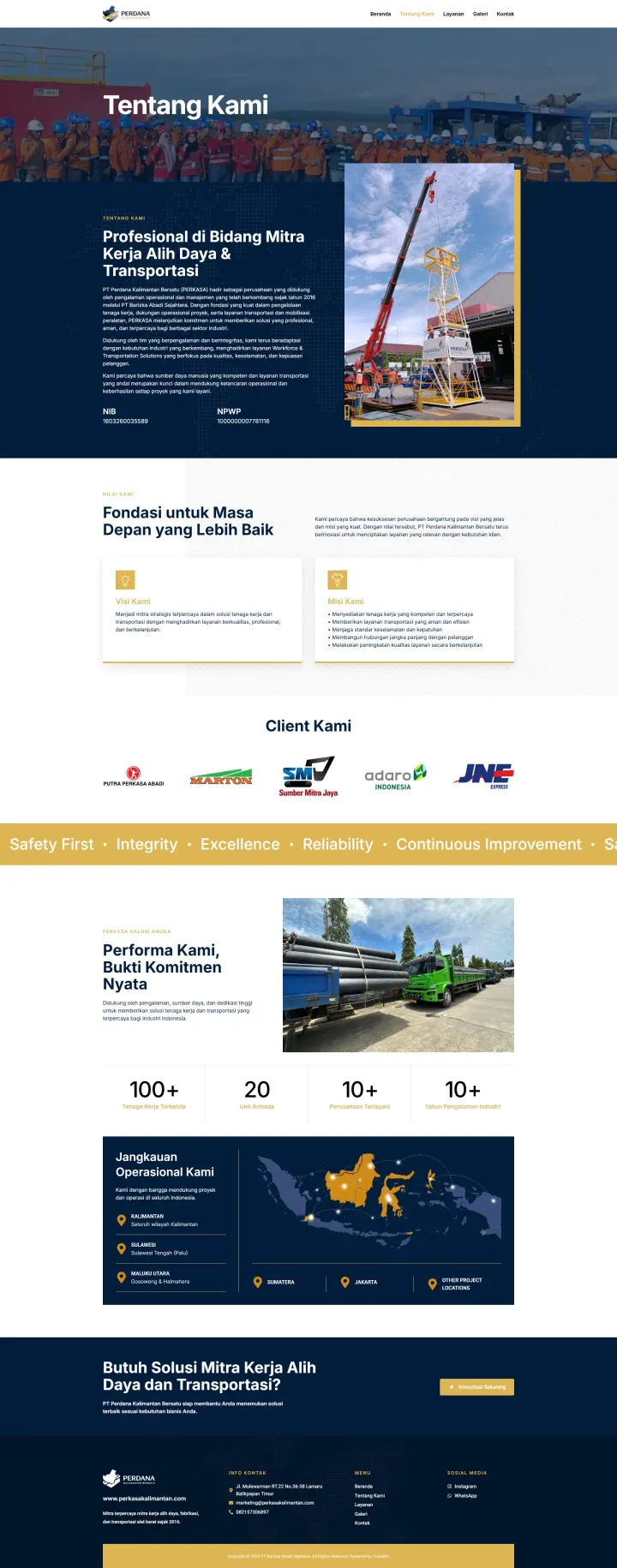 Halaman 4 website Perkasa Kalimantan