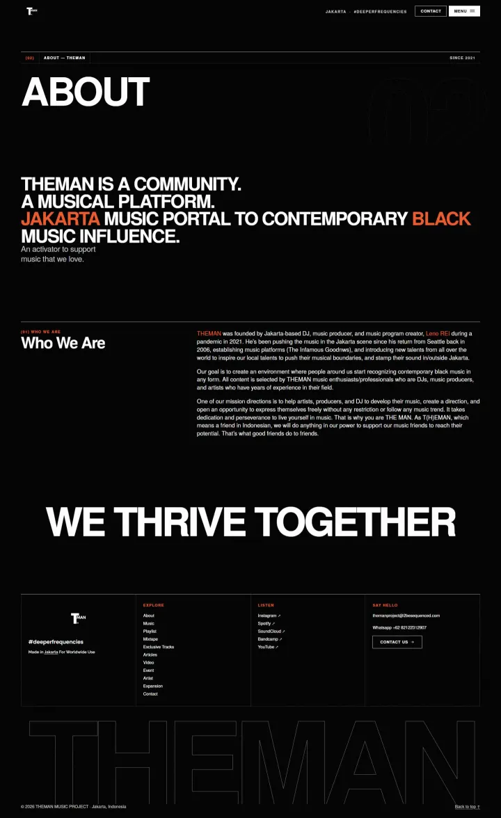 Halaman 2 website THEMAN Music Project