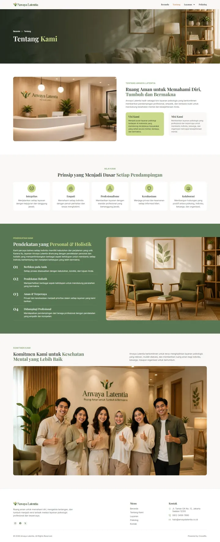 Halaman 2 website Anvaya Latentia
