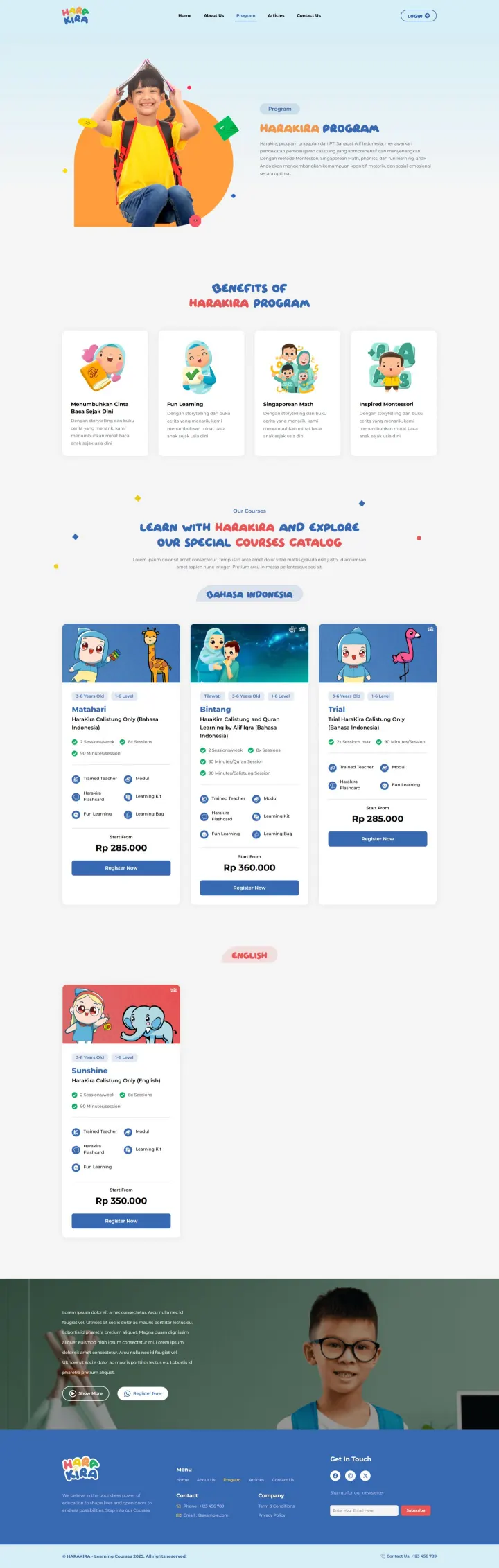 Halaman 2 website Harakira