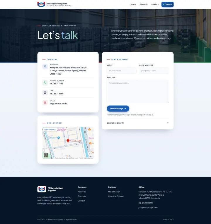 Halaman 3 website Ustrada Sakti Supplies