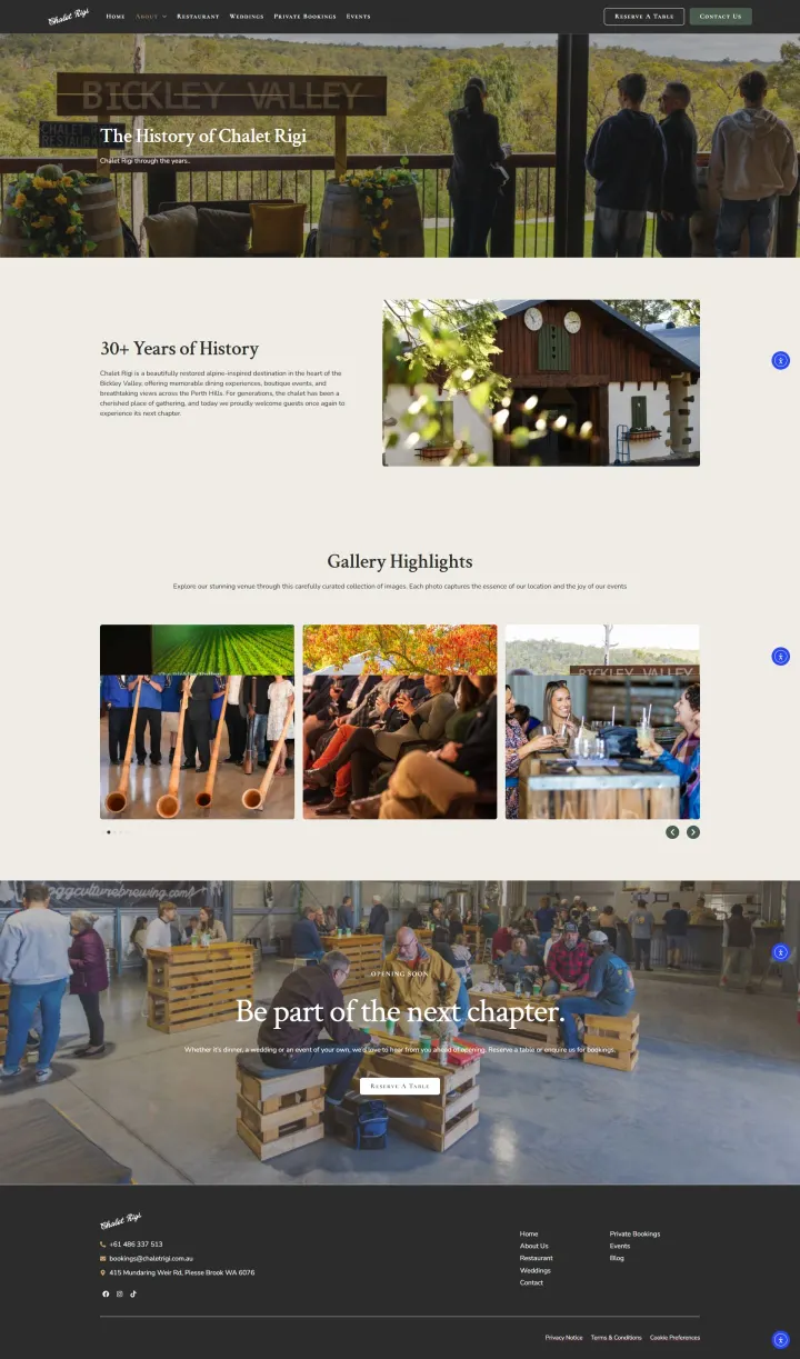 Halaman 2 website Chalet Rigi