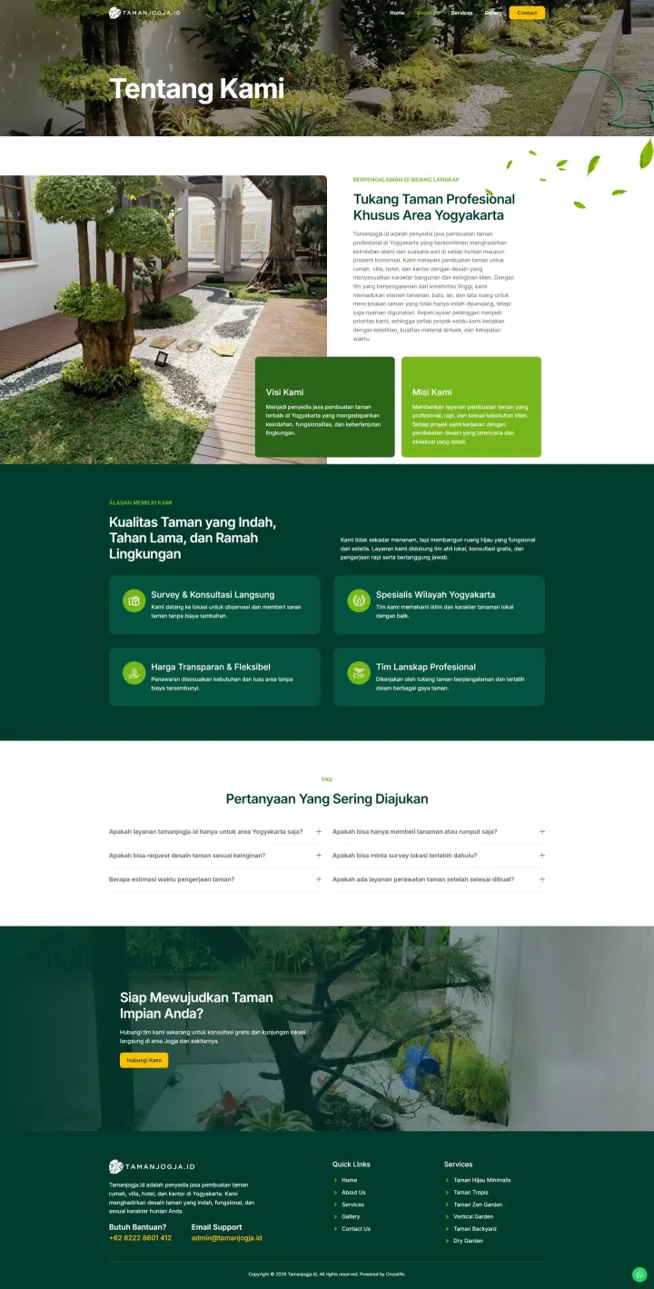 Halaman 2 website Taman Jogja