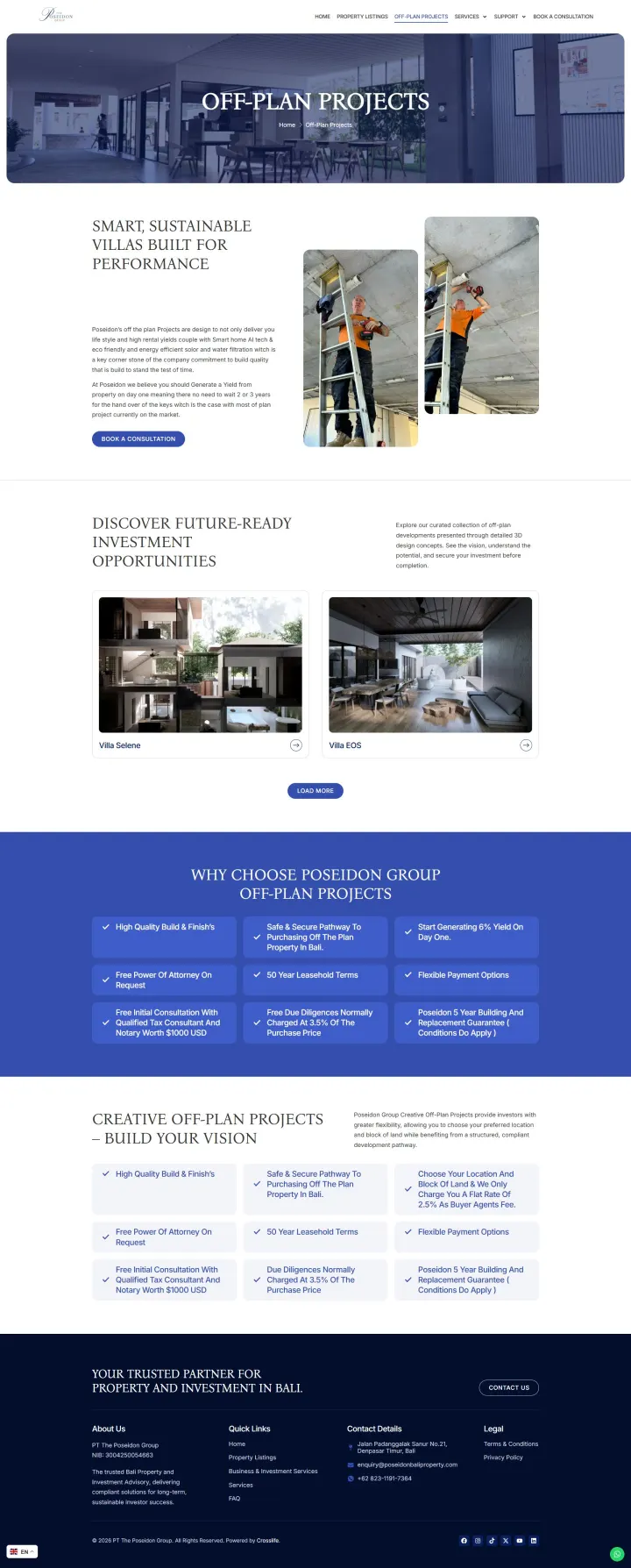 Halaman 5 website Poseidon Bali Property