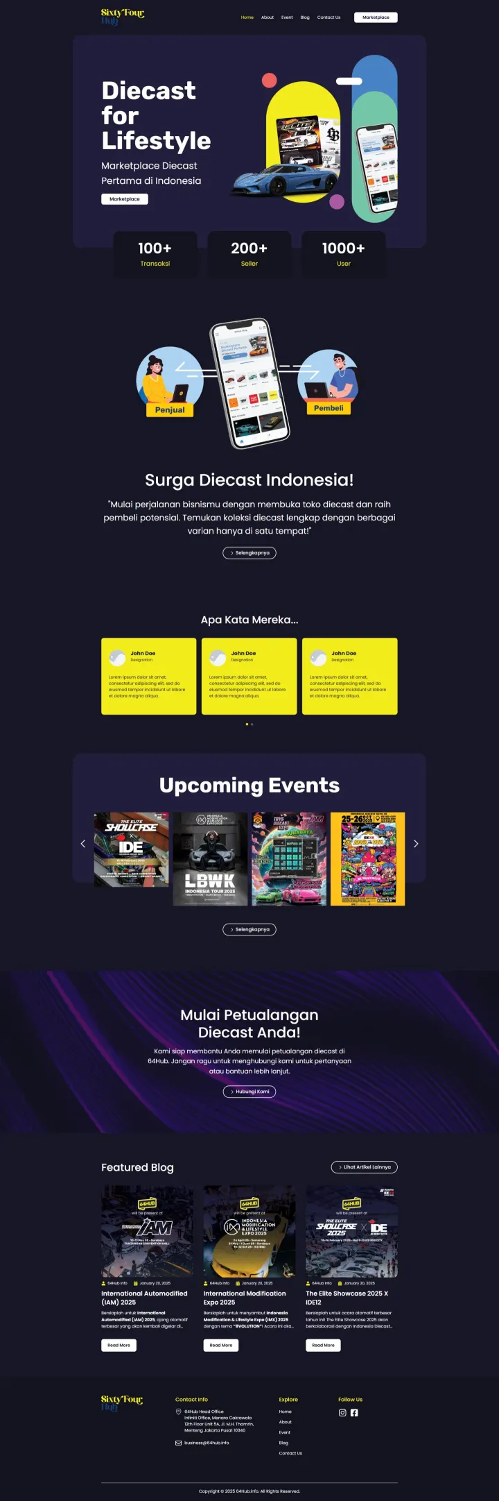 Halaman 1 website 64Hub