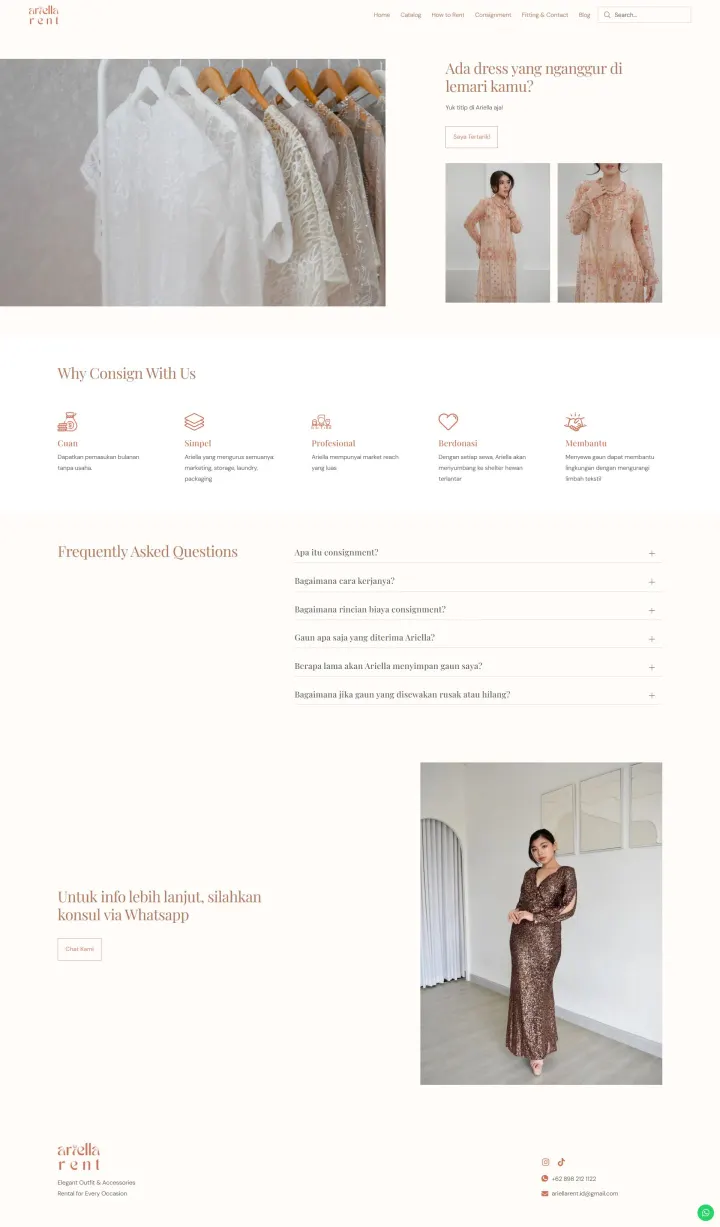 Halaman 2 website Ariella Rent