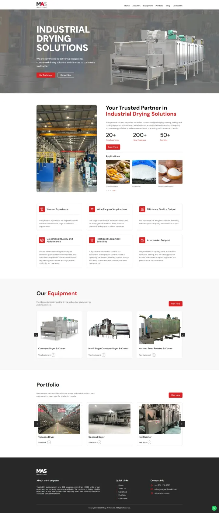 Halaman 1 website Mega Artha Sakti