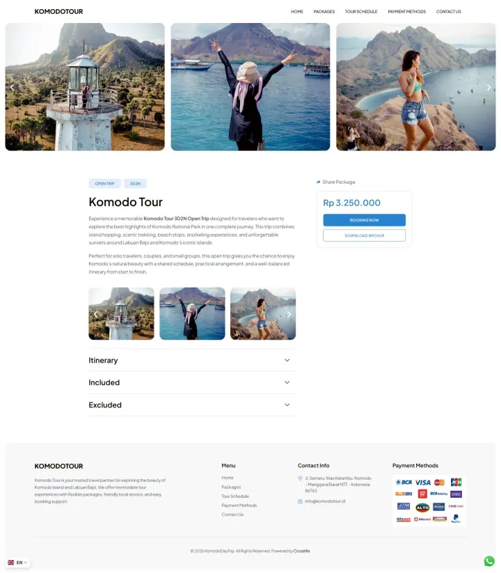Halaman 2 website Easy Komodo Tour