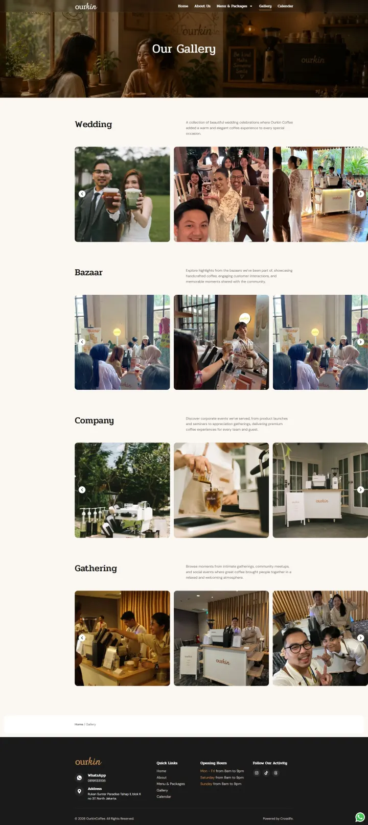 Halaman 3 website Ourkin Coffee