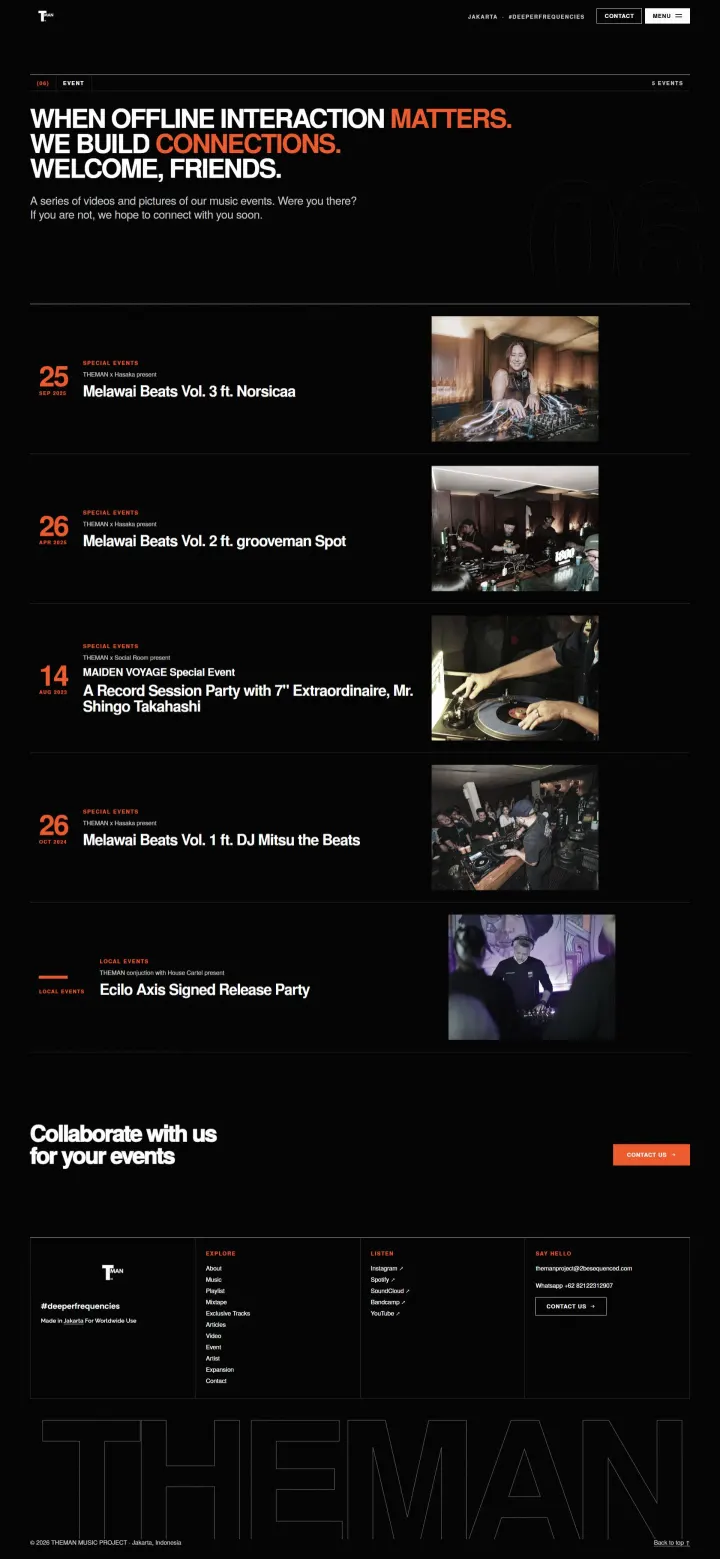 Halaman 5 website THEMAN Music Project