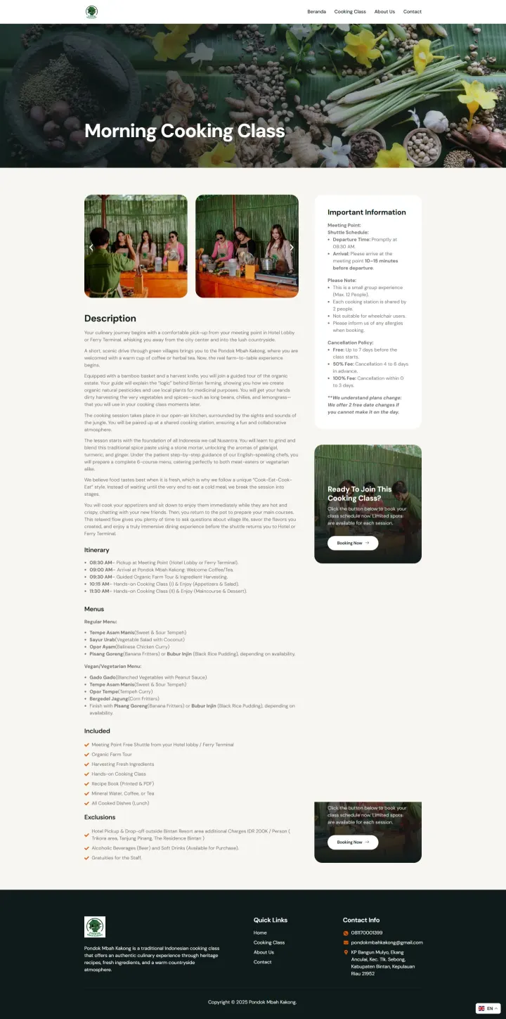 Halaman 4 website Pondok Mbah Kakong