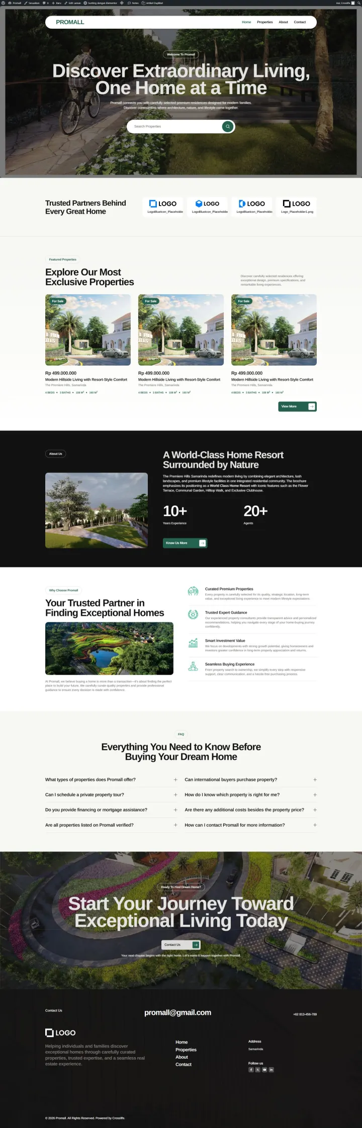 Halaman 1 website Promall