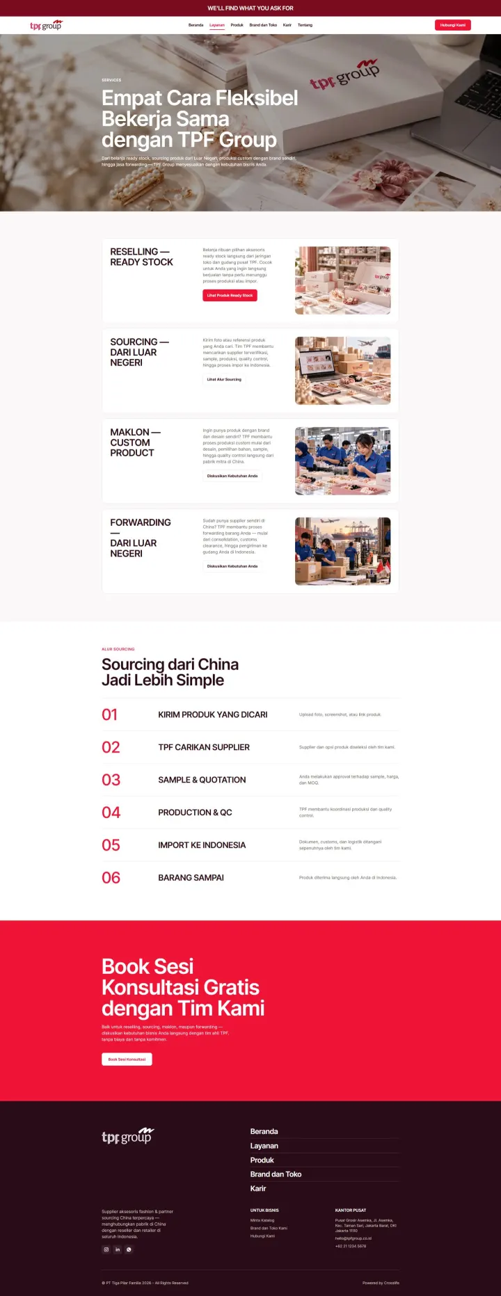 Halaman 4 website Tiga Pilar Familia