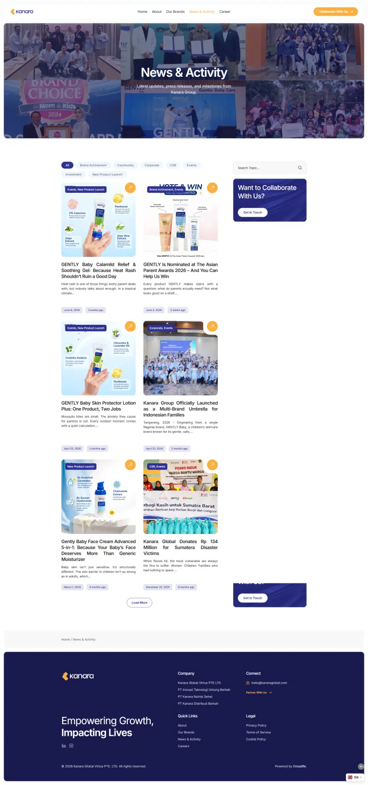 Halaman 5 website Kanara Global